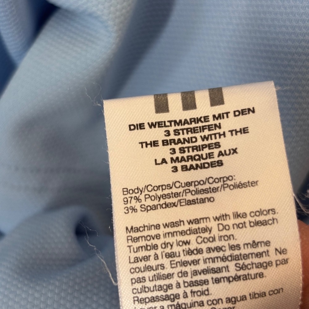 Adidas Women's Large Y2k Climalite Blue Full Zip Hoodie Track Jacket 3 Stripes - Picture 4 of 6
